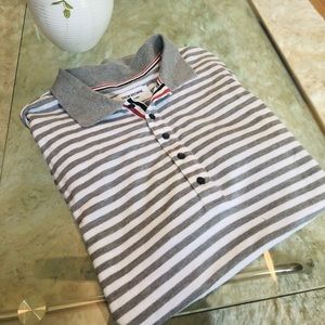Thom Browne Striped Polo Short Sleeve Grey Size 2